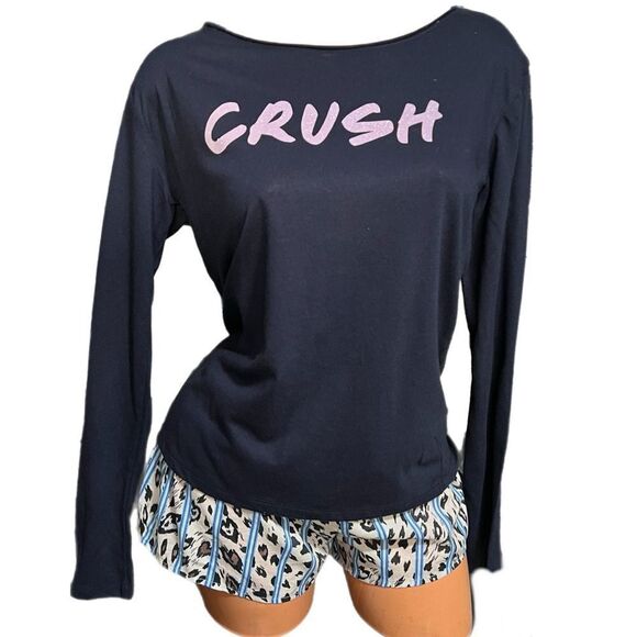 Victorias Secret Soft Cotton long sleeve top and drawstring shorts pajama set Xs - Picture 2 of 6